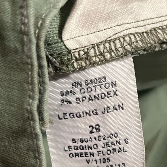 Gap Green Patterned Skinny Pants with Zipper Detailing - Picture 12 of 13